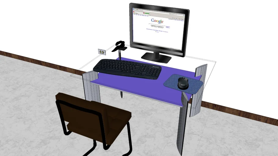 MESA DE VIDRIO CON COMPUTADORA