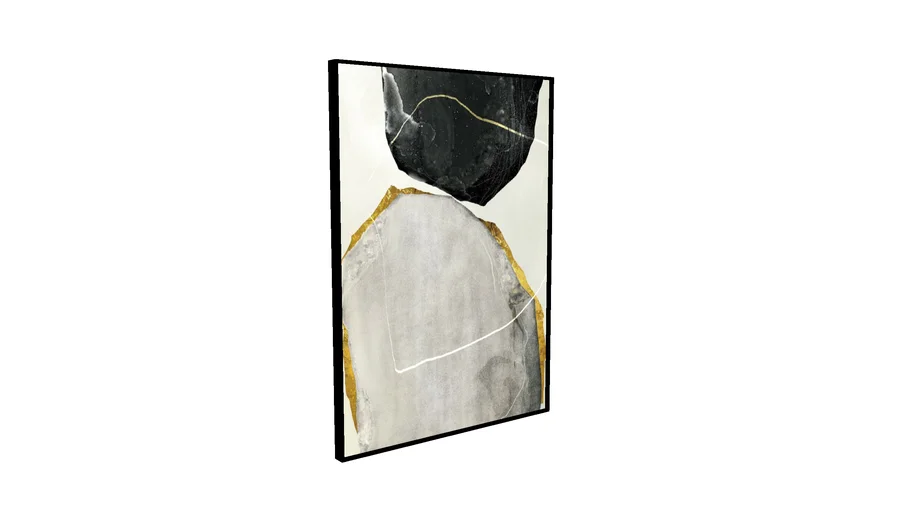 Quadro Decor Mineral Preto e Branco 1 - TQ-39