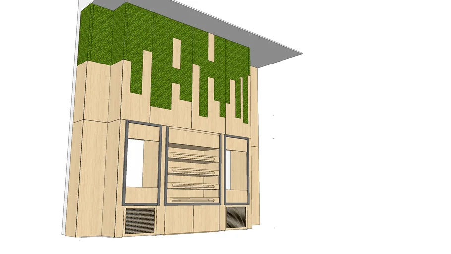 MOSS WALL WITH CABINETS