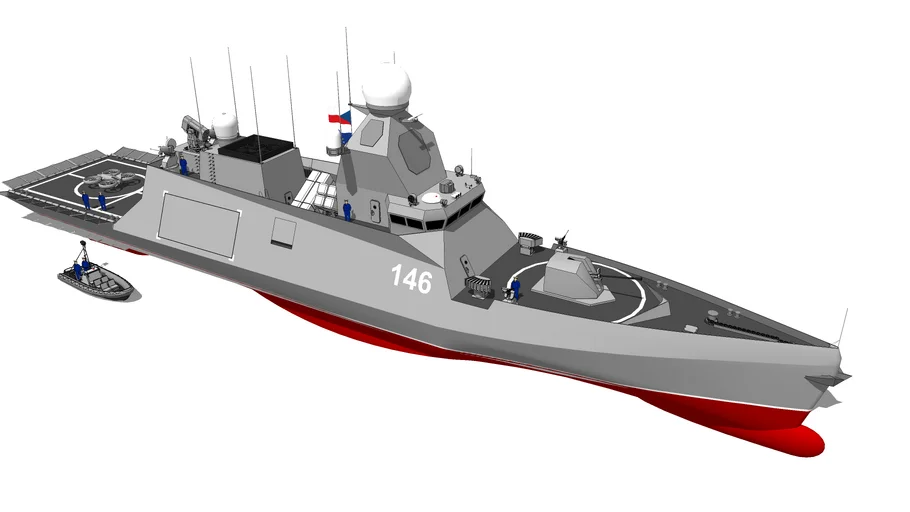 Modern corvette war ship