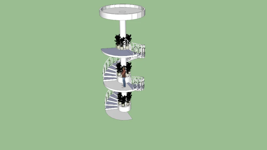 multi story spiral stair | 3D Warehouse