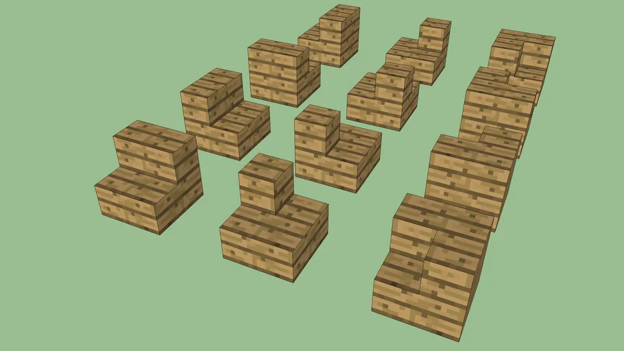 Minecraft Oak Wood Stairs (all types) Fit to Zapperier