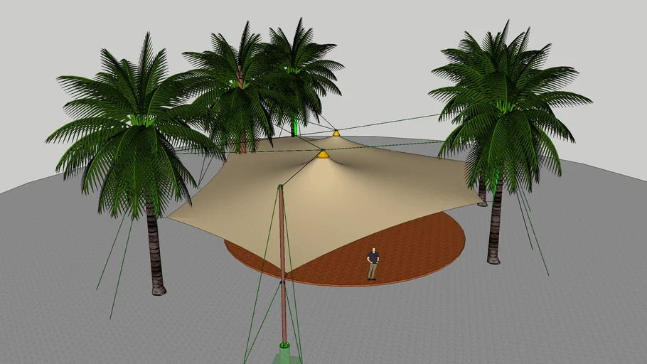 Tensile Membrane Hanging On Trees Bali