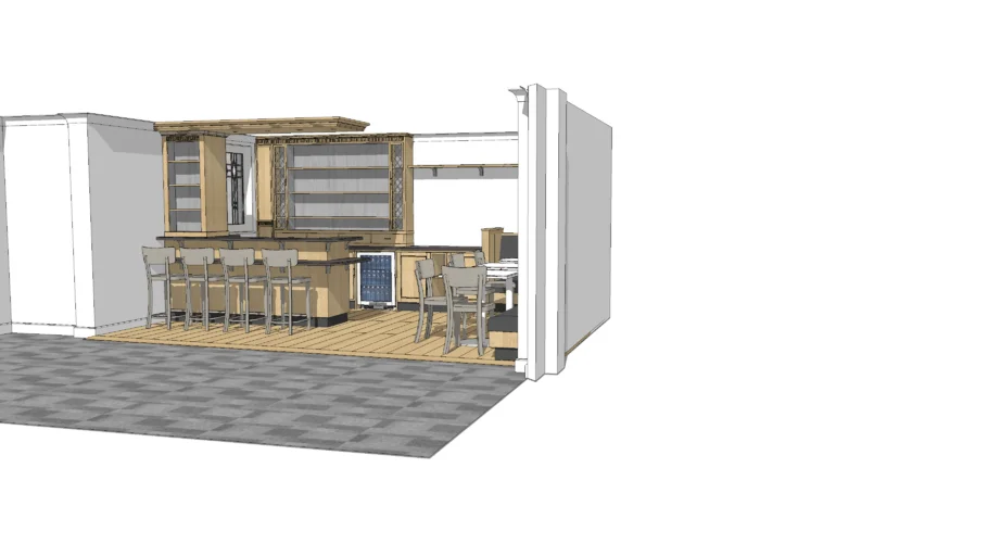 Bar Counters and Banquet Seating