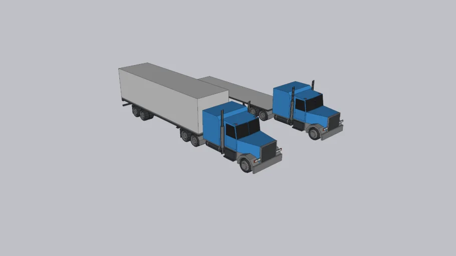 Low poly semi truck