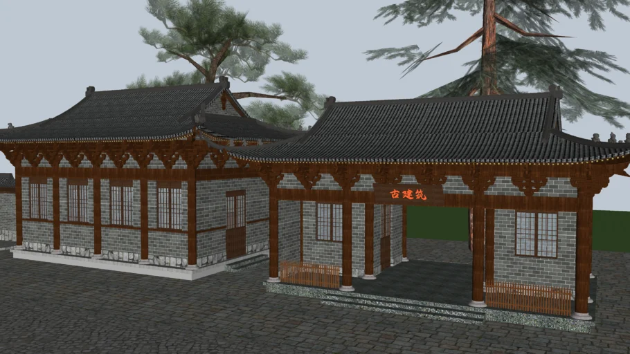 歇山顶祠堂宗祠古建筑 www.1skp.com