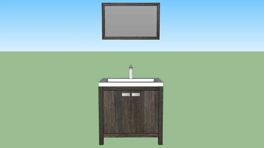 Interceramic lavabo valparaíso con doble puerta y espejo, wengüe