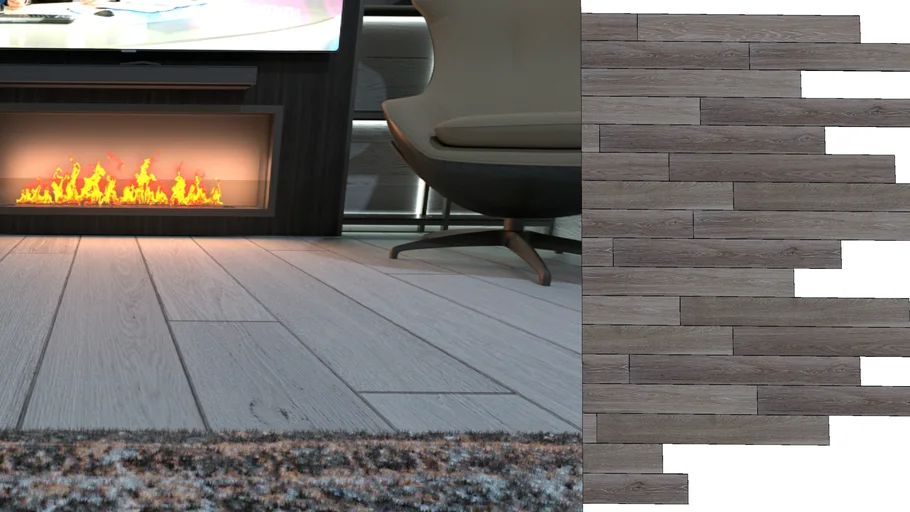 Quartz-vinyl floors from AQUAFLOOR  Snow Prime Oak V-Ray 3D texture