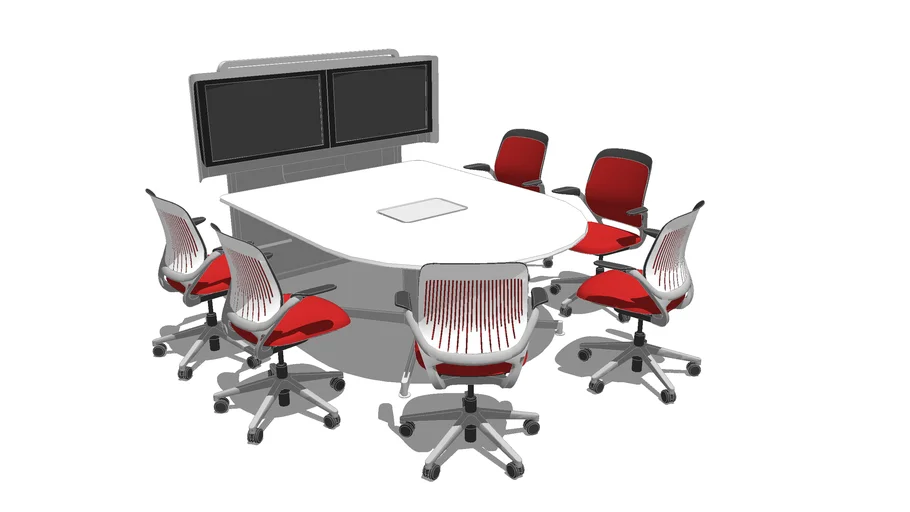 conference table chairs and tv