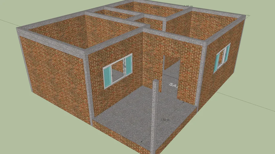 casa modelo de amarações colunas e vigas