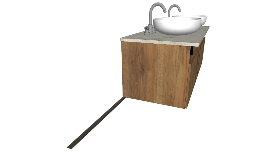 Modern double vanity with Formoso sinks and high riser taps