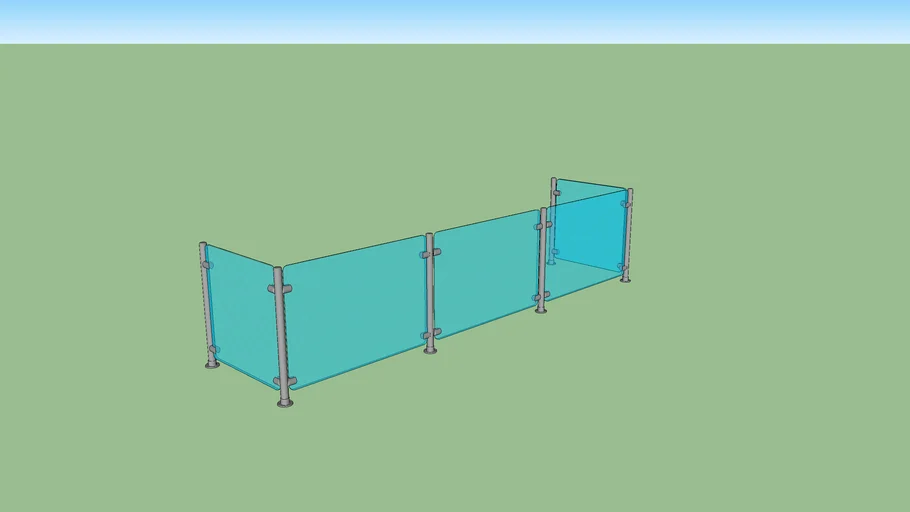 Sneeze Guard by ADM Sneezeguards EP-5 3 bay partition with end panels sneeze guard
