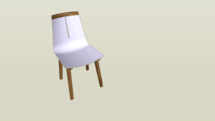 Silla plástico y madera