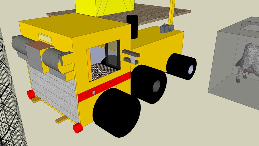 Stuff and vehicle with detailed interior