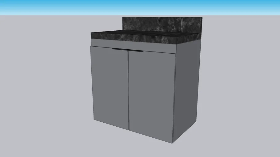 Gabinete banheiro 60 cm Aster - Cozimax (Granito escovado São Gabriel)