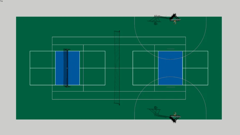 Tennis Court with Pickleball and Basketball lines
