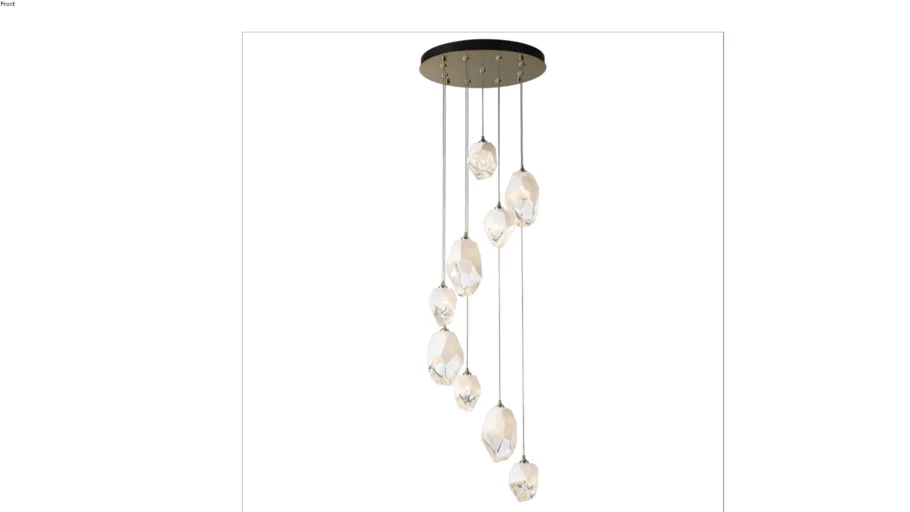 Hubbardtonforge Chrysalis 9-Light Mixed Crystal Pendant Base Item #131142