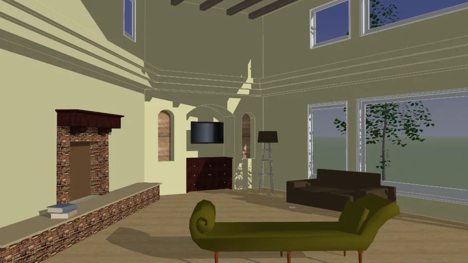 Interior Elevation high Ceiling