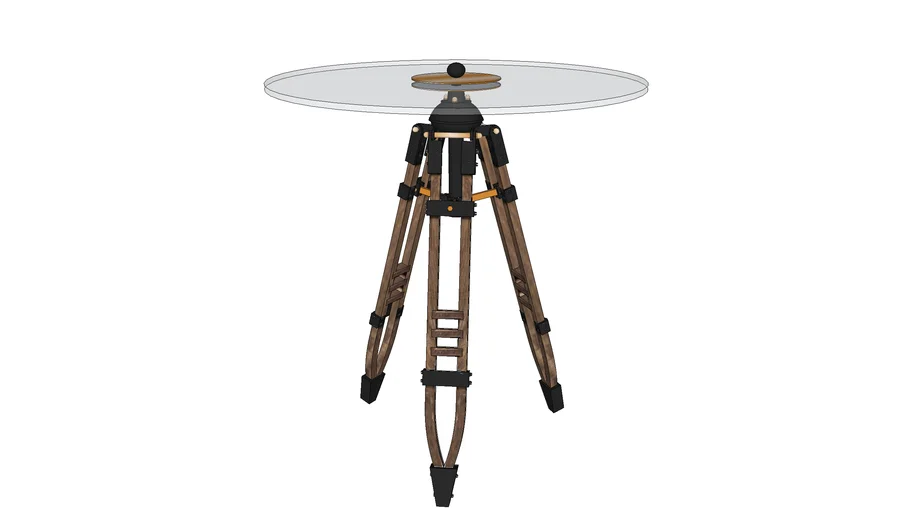 round glass table with metal legs