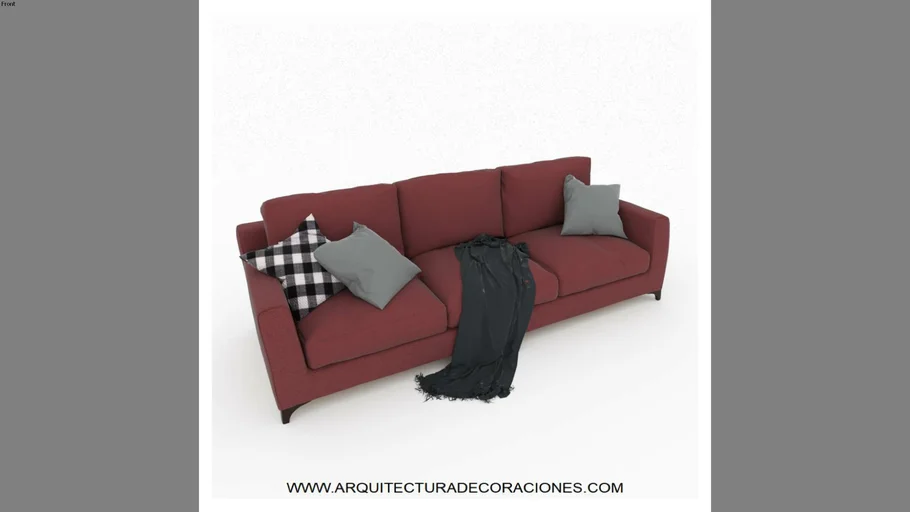 SILLON ROJO COJINES GRISES