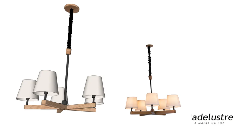 Lustre Yasmin 5 Lâmpadas