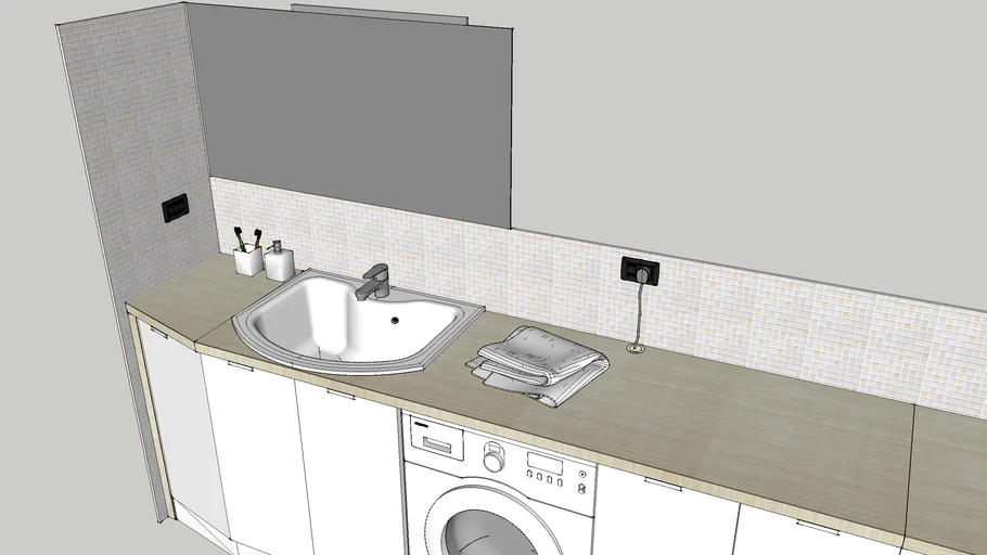 Soluzione bagno parete intera