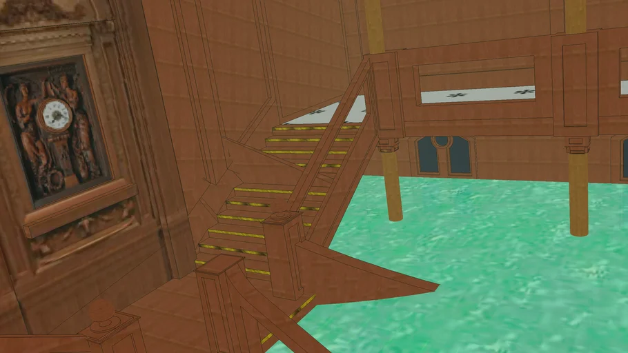 interior mas lujoso del titanic hundiendose