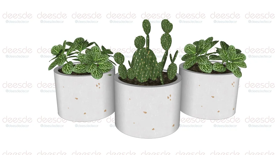 Adorno Vaso - DEESDE DECOR Vaso Muniz Branco Trio Mini