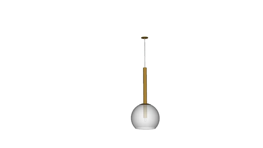 PENDENTE REDONDO Ø20X44CM METAL E VIDRO DOURADO POLIDO E TRANSPARENTE - PORTOFINO PD2090