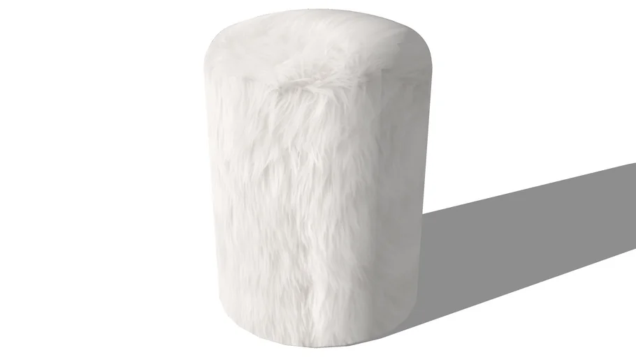 ALASKA, Tabouret en fausse fourrure blanc, Maisons du monde, ref 156018, prix : 79,99 €