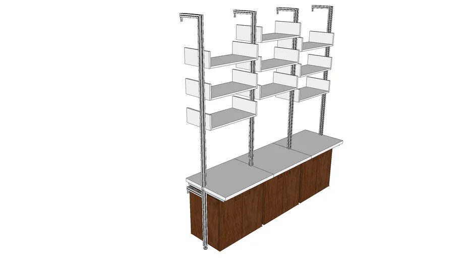 ISS Designs Modular Shelving - 99"W Semi Quad Wall Mounted System