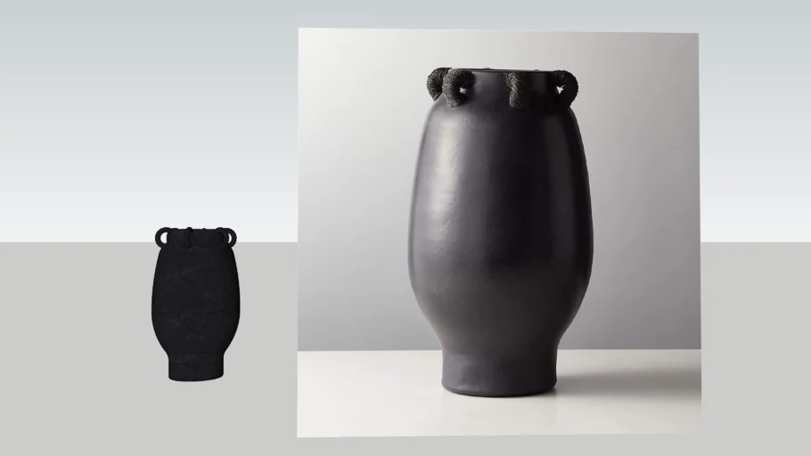 CB2 - ACADIA BLACK CERAMIC VASE