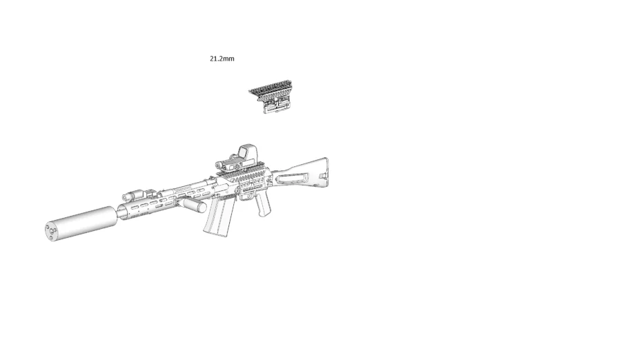 【TARKOV】Saiga-12K SOK-12 Custom Guns Type-340 handguard+Custom Guns handguard rail 3D MODEL