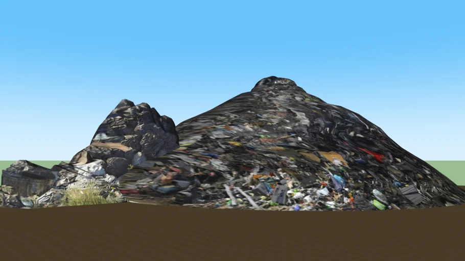 Garbage pile trash mount low poly