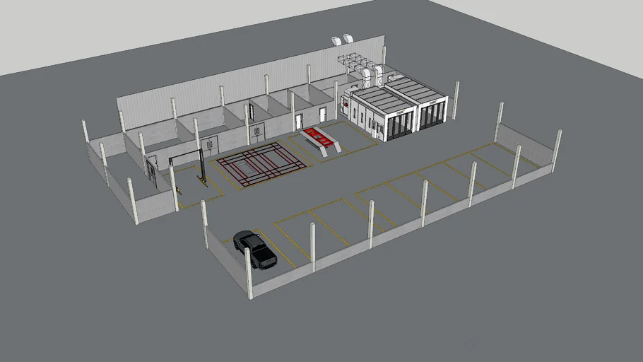 Car body repair and Paint shop Design #001