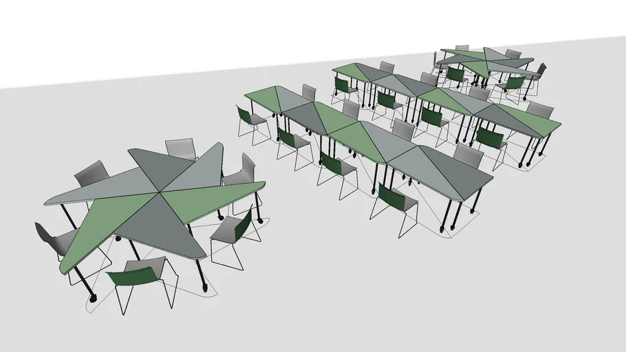 ALPHA DESK_ Triangle Shape 