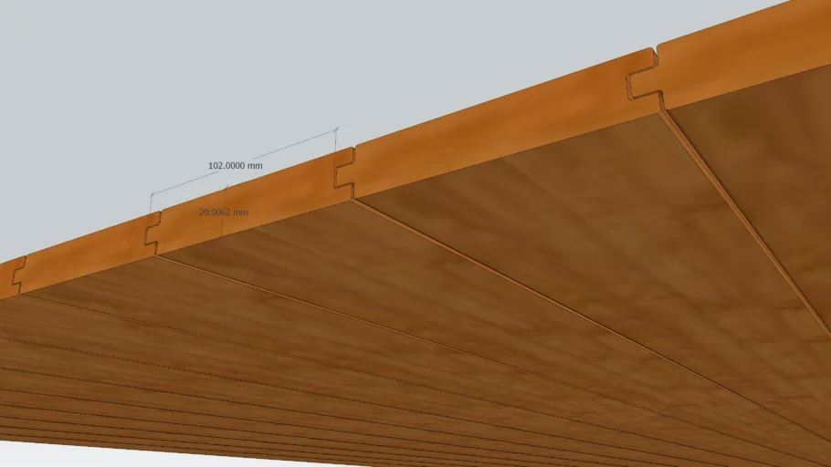 Lambri Wood Panel Ceiling