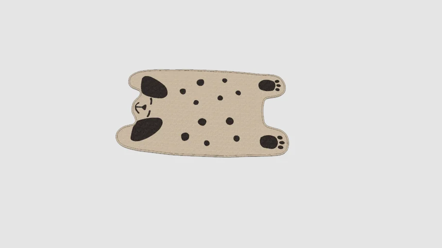 IKEA DRÖMSLOTT rug 66x110, dog-shaped off-white-grey
