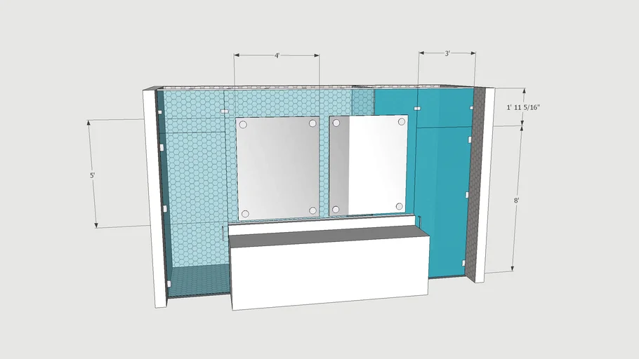 Frameless Shower / Water Closet Combo