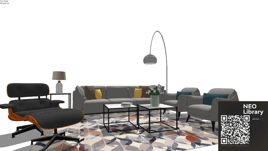 Luxury Nordic Modern gray sofa  living room