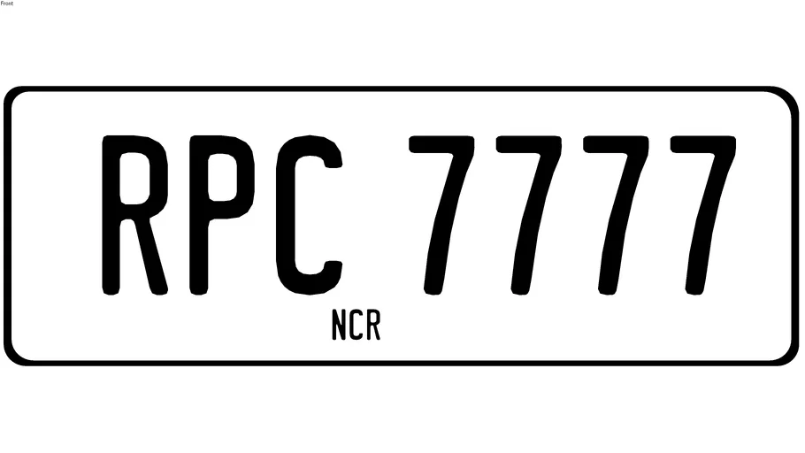 New Standard Philippine Private Motor Vehicle License Plate