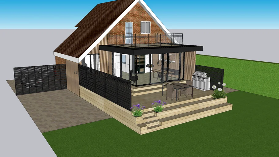 Tilbygning med tagterrasse