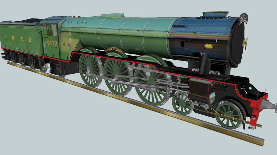 "- Locomotives - by Mylyn".  "FLYING SCOTSMAN"...  A3... Mc Alpine 1973... Textured