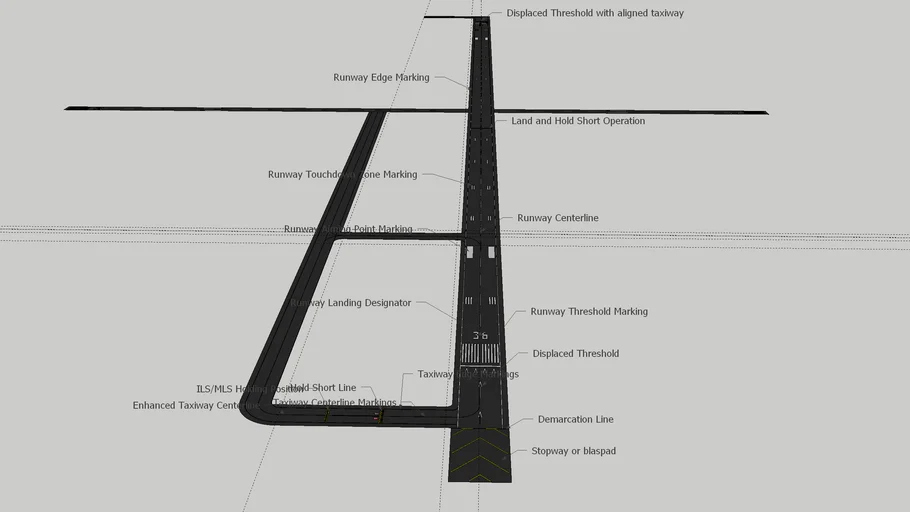 3D Airport with marking and signs