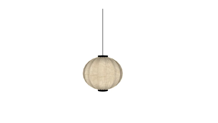Oosterse hanglamp zwart en rotan