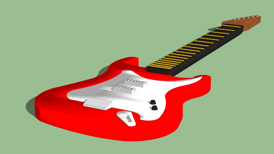 Red fender guitar
