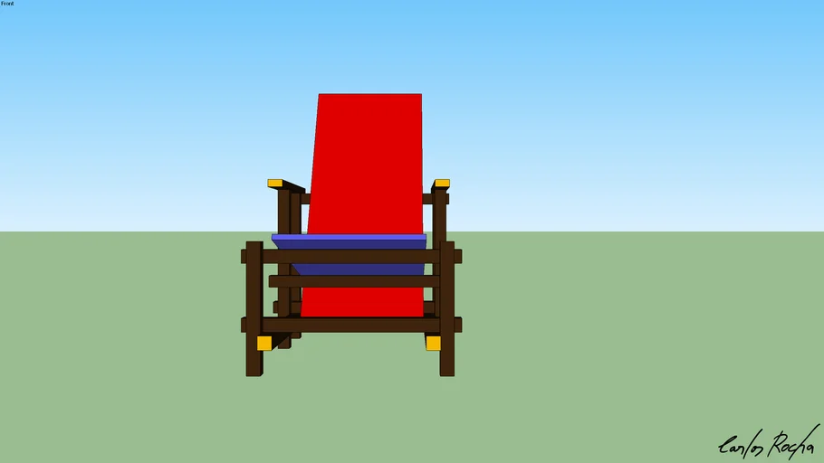Representação da Cadeira Vermelho e Azul de Gerrit Rietveld.
