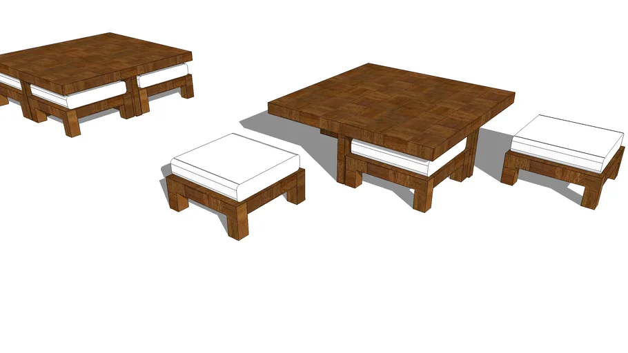 Modern centre table with puffies