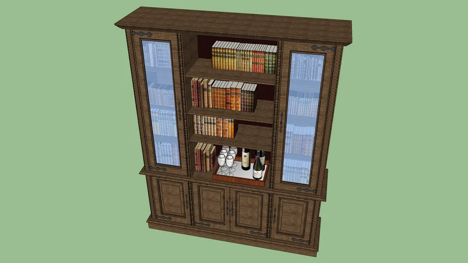 Glass Book Display Cabinet