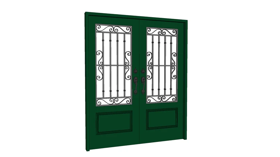 Puerta de seguridad con reja modelo 02